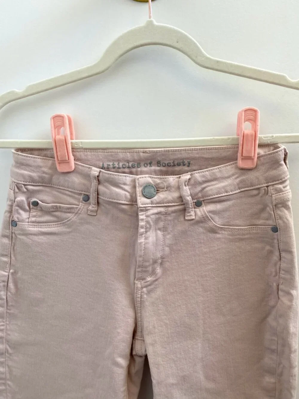 Articles of Society Mauve Raw Hem Skinny Jeans Size 26